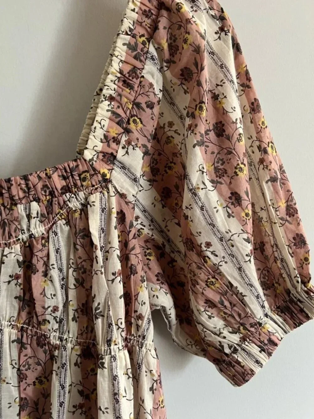 Free People 'Vintage Lover' Floral Print Short Sleeve Blouse Boho